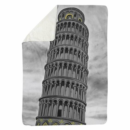 BEGIN HOME DECOR 60 x 80 in. Tower of Pisa In Italy-Sherpa Fleece Blanket 5545-6080-CI306